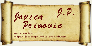 Jovica Primović vizit kartica